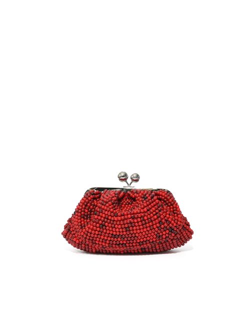 Borsa Pasticcino Bag small WKAESCHIMO con perle in resina ricamate Corallo WEEKEND MAX MARA | 2615511085600003